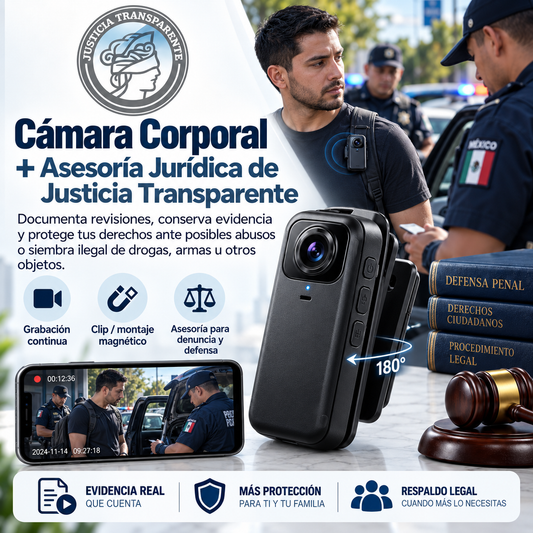 Cámara Corporal + Asesoría Jurídica de Justicia Transparente en caso de siembra ilegal